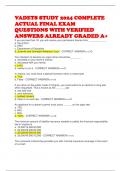 VADETS STUDY 2024 COMPLETE ACTUAL FINAL EXAM QUESTIONS WITH VERIFIED ANSWERS ALREADY GRADED A+ 