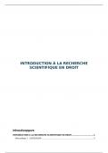 Introduction à la recherche scientifique en droit