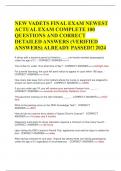 NEW VADETS FINAL EXAM NEWEST ACTUAL EXAM COMPLETE 100 QUESTIONS AND CORRECT DETAILED ANSWERS (VERIFIED ANSWERS) ALREADY PASSED!! 2024