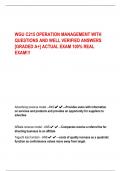 WGU C215 OPERATION MANAGEMENT WITH  QUESTIONS AND WELL VERIFIED ANSWERS  [GRADED A+] ACTUAL EXAM 100% REAL  EXAM!!!