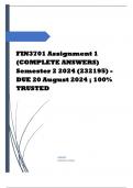 FIN3701 Assignment 1 (COMPLETE ANSWERS) Semester 2 2024 (232195) - DUE 20 August 2024 Course Financial Management (FIN3701) Institution University Of South Africa (Unisa) Book Principles of Managerial Finance