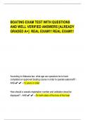 BOATING EXAM TEST WITH QUESTIONS  AND WELL VERIFIED ANSWERS [ALREADY  GRADED A+] REAL EXAM!!! REAL EXAM!!