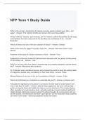 NTP Term 1 Study Guide with correct Answers