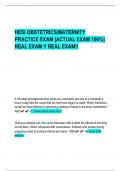 HESI OBSTETRICSMATERNITY  PRACTICE EXAM [ACTUAL EXAM 100%]  REAL EXAM !! REAL EXAM!!