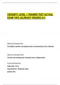 CROSSFIT LEVEL 1 TRAINER TEST ACTUAL  EXAM 100% [ALREADY GRADED A+} 