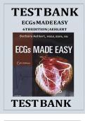 Test Bank for ECGs Made Easy 6th Edition by Barbara  Aehlert  Chapters 1-10 Complete Guide.