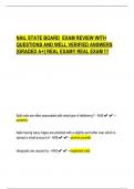 NAIL STATE BOARD EXAM REVIEW WITH  QUESTIONS AND WELL VERIFIED ANSWERS  [GRADED A+] REAL EXAM!! REAL EXAM !!!