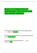 MILADY STATE BOARD PRACTICE  QUESTION [NAIL TECH ] ACTUAL EXAM  100% ALREADY GRADED A+