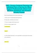 DWC: Person-Centered Planning and Individual Plan of Service for Direct Support Professionals (Direct Care Workers) Questions and Answers  Already Passed