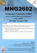 MNG2602 Assignment 1 (COMPLETE ANSWERS) Semester 2 2024 - DUE 28 August 2024