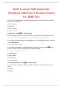 Mold Assessor Technician Exam Questions with Correct Answers Graded A+..100% Pass