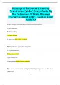 Massage & Bodywork Licensing Examination (Mblex) Study Guide By The Federation Of State Massage Therapy Board (Fsmtb)- Practice Exam  Rated A+