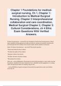 Chapter 1 Foundations for medical- surgical nursing, Ch 1, Chapter 1: Introduction to Medical-Surgical Nursing, Chapter 2 Interprofessional collaboration and care coordination, Medical Surgical Chapter 2, Chapter 3: Cultural Considerations, ch 4 Ethic Exa