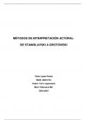 Monografía sobre los métodos de interpretación actoral: desde Stanislavski hasta Meyerhold