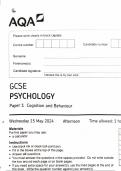 AQA GCSE PSYCHOLOGY QUESTION PAPER 1 2024