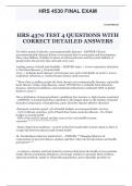 HRS 4370 TEST 4 QUESTIONS WITH CORRECT DETAILED ANSWERS