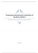 Professional Administrative Certification of Excellence Questions with complete solution 