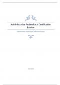 Administrative Professional Certification Review Question and answers already passed 