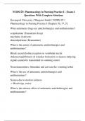 Davenport University NURS125: Pharmacology in Nursing Practice I - Exam 4 Questions With Complete Solutions