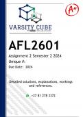 AFL2601 Assignment 2 (DETAILED ANSWERS) Semester 2 2024 - DISTINCTION GUARANTEED