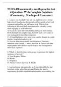 NURS 420 community health practice test 4 Questions With Complete Solutions (Community: Stanhope & Lancaster)