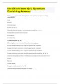 bio 406 mid term Quiz Questions Containing Answers|89 Pages |Download To Pass