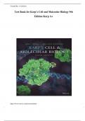 Test Bank for Karp’s Cell and Molecular Biology 9th Edition Karp A+