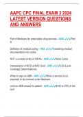 AAPC CPC FINAL EXAM 3 2024  LATEST VERSION QUESTIONS  AND ANSWERS