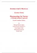 Instructor's Manual for Pharmacology for Nurses 4th Canadian Edition By Michael Adams, Leland Norman Holland, Carol Quam Urban, Mohamed El-Hussein, Joseph Osuji (All Chapters, 100% Original Verified, A+ Grade)