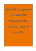 EDS3701 Assignment 4 (COMPLETE ANSWERS) 2024 (693526) - DUE 31 July 2024