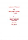 Instructor's Manual for High-Acuity Nursing 7th Edition By Kathleen Wagner, Melanie Hardin-Pierce, Darlene Welsh, Karen Johnson (All Chapters, 100% Original Verified, A+ Grade)