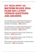 IVY TECH APHY 101  MIDTERM REVIEW REAL  EXAM 2024 LATEST  VERSION QUESTIONS  AND ANSWERS