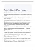 Texas Politics 1133 Test 1 answers (Graded A)