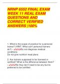 NRNP 6552 FINAL EXAM  WEEK 11 REAL EXAM  QUESTIONS AND  CORRECT VERIFIED  ANSWERS |100%