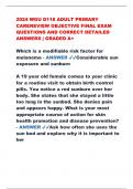 2024 WGU D118 ADULT PRIMARY  CAREREVIEW OBJECTIVE FINAL EXAM  QUESTIONS AND CORRECT DETAILED  ANSWERS | GRADED A+