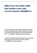 AMLS Post Test 2024 -2026 final update exam with correct answers GRADED A+