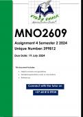 MNO2609 Assignment 4 (QUALITY ANSWERS) Semester 2 2024