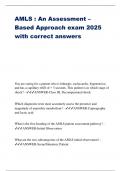 AMLS : An Assessment – Based Approach exam 2025 with correct answers