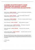 ALABAMA ADJUSTER EXAM PT 2 EXAM QUESTIONS AND ANSWERS (VERIFIED ANSWERS) 739 QUESTIONS 2024/2025 RATED A+