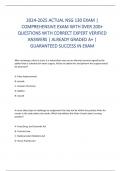 2024-2025 ACTUAL NSG 130 EXAM |  COMPREHENSIVE EXAM WITH 0VER 200+  QUESTIONS WITH CORRECT EXPERT VERIFIED  ANSWERS | ALREADY GRADED A+ |  GUARANTEED SUCCESS IN EXAM 