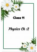 Class 11 Physics Ch 2 notes