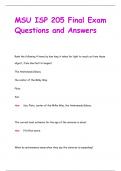 MSU ISP 205 Final Exam Questions and Answers