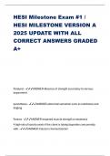 HESI Milestone Exam #1 / HESI MILESTONE VERSION A 2025 UPDATE WITH ALL CORRECT ANSWERS GRADED A+