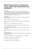 Midwifery Board Exam- Professional Issues -AMCB CNM -QUESTIONS AND ANSWERS.