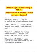 AAMI Principles of Embalming III  PHT 414 Test Questions & Verified Correct  Answers | Updated