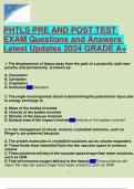 PHTLS PRE AND POST TEST EXAM Questions and Answers Latest Updates 2024 GRADE A+