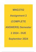 MNG3702 Assignment 2 (COMPLETE ANSWERS) Semester 2 2024 - DUE September 2024G