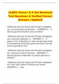 CLEET: Phase I & II Set Reviewed Test Questions & Verified Correct  Answers | Updated