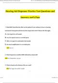 Hearing Aid Dispenser Practical Exam Questions and Answers Updated (2024 / 2025) (Verified Answers)