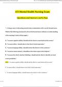 ATI Mental Health Nursing-  Questions and Answers Updated (2024 / 2025) (Verified Answers)